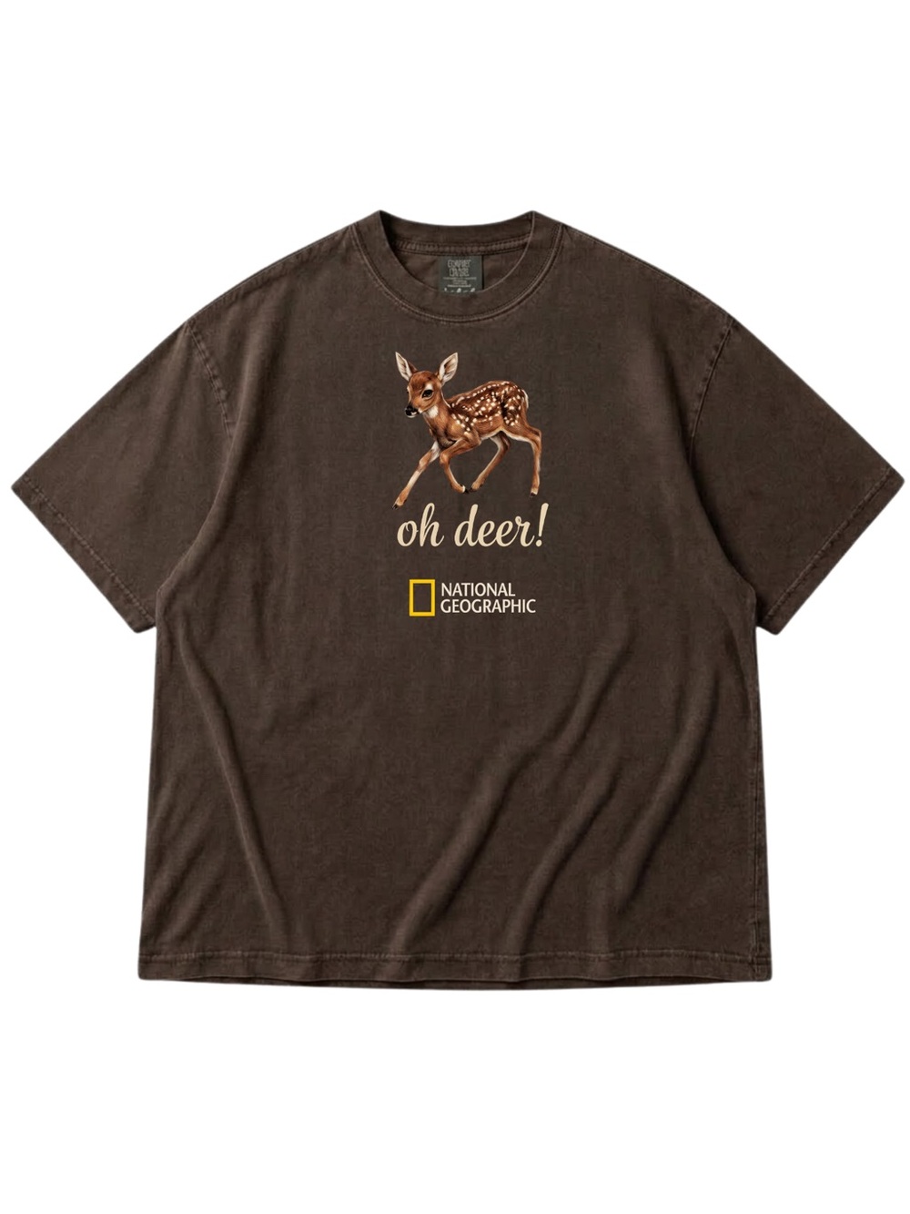 Comfort Colors Espresso Short Sleeve Tee with Fawn Graphic